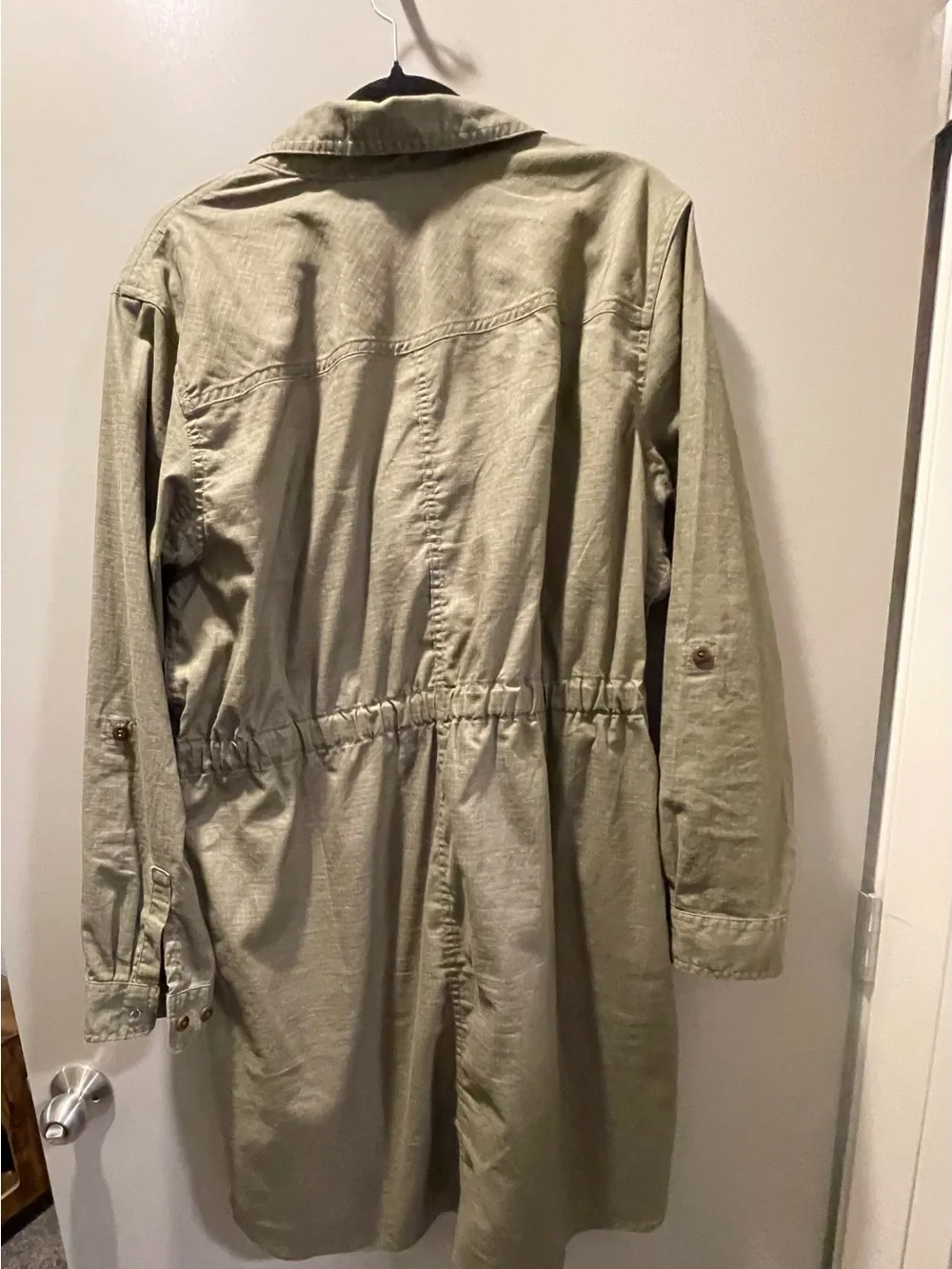 Duluth Trading Co Olive Green Utility Jacket Dress